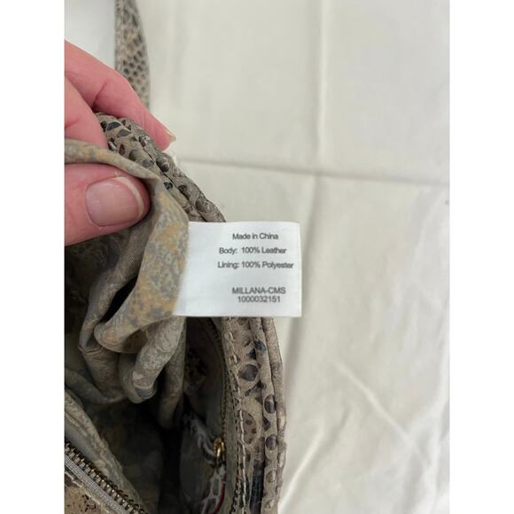 Elliott Lucca Gray Snakeskin print leather Crossbody Purse with chain - Picture 9 of 16